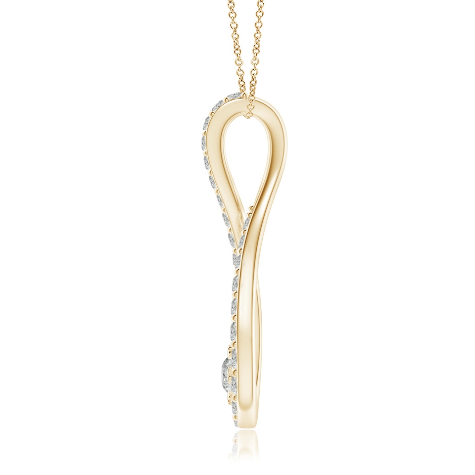 3.2mm KI3 Diamond Infinity Loop Pendant in Yellow Gold side-1