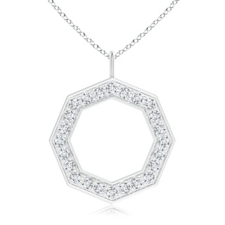 1.2mm GVS2 Pavé-Set Diamond Octagon Pendant in P950 Platinum