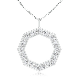 1.2mm HSI2 Pavé-Set Diamond Octagon Pendant in White Gold