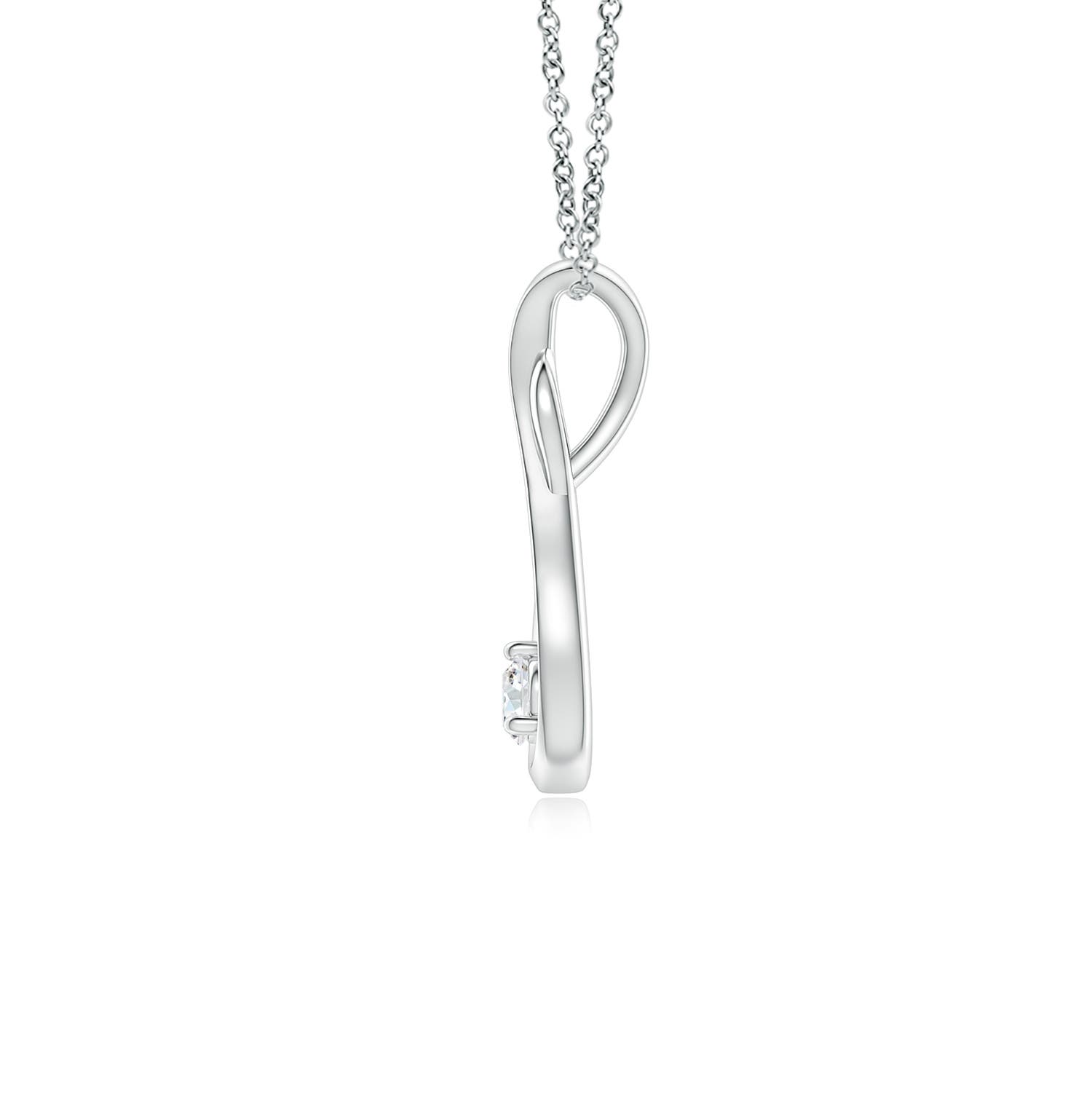 2.5mm GVS2 Infinity Twist Diamond Solitaire Pendant in 18K White Gold