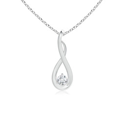 Solitaire Platinum Diamond Necklaces & Pendants