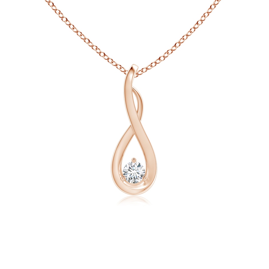 2.5mm GVS2 Infinity Twist Diamond Solitaire Pendant in Rose Gold 