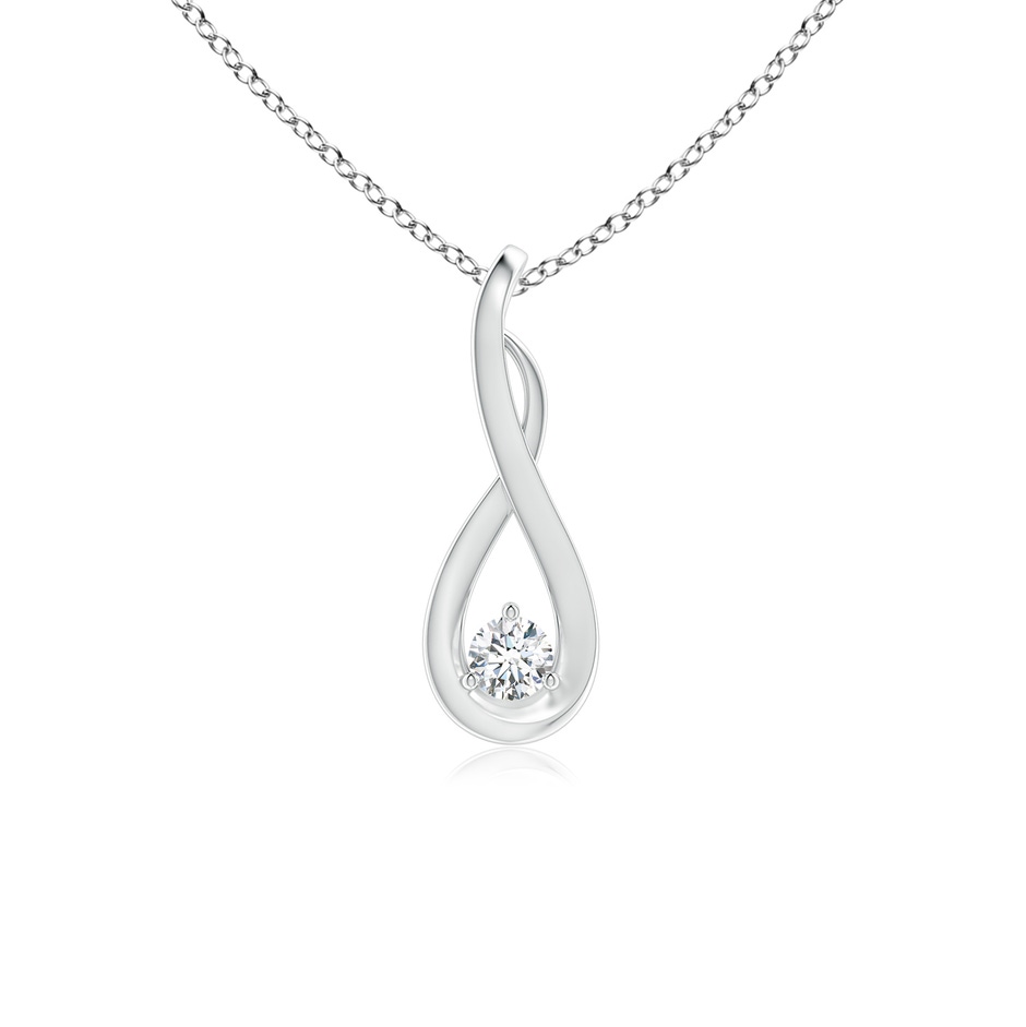 2.5mm GVS2 Infinity Twist Diamond Solitaire Pendant in White Gold 