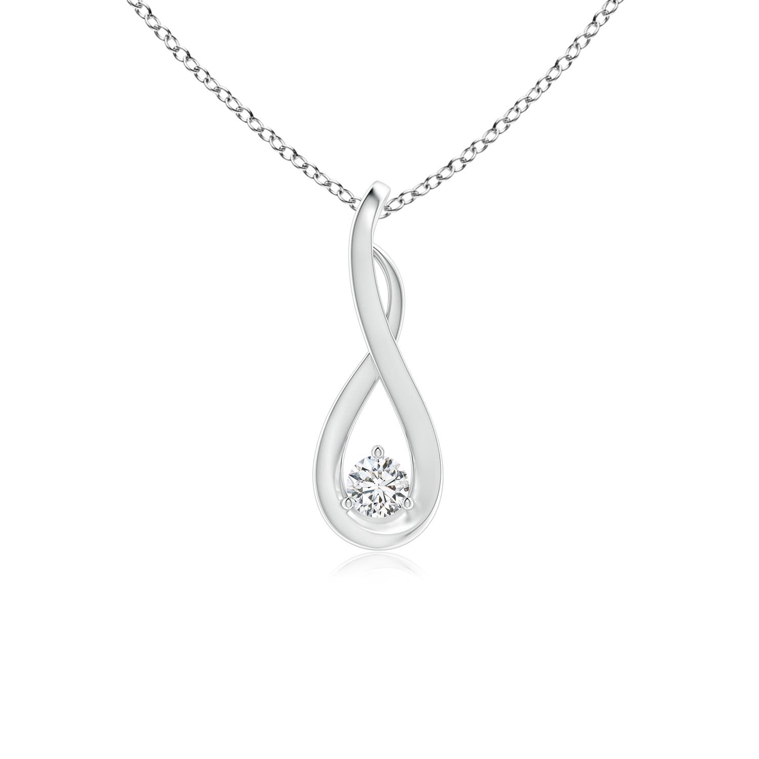 2.5mm HSI2 Infinity Twist Diamond Solitaire Pendant in 18CT White Gold
