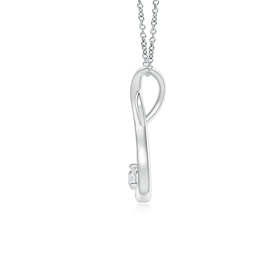 2.5mm HSI2 Infinity Twist Diamond Solitaire Pendant in P950 Platinum side 199