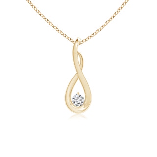 2.5mm HSI2 Infinity Twist Diamond Solitaire Pendant in Yellow Gold