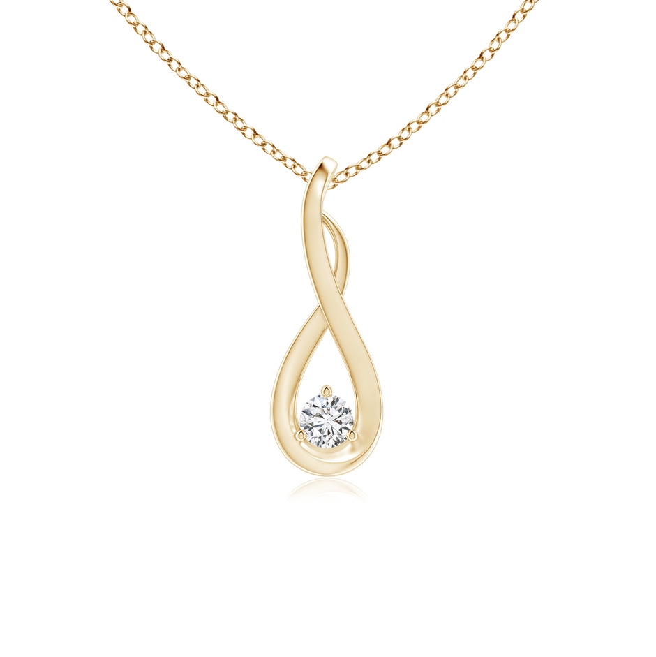 2.5mm HSI2 Infinity Twist Diamond Solitaire Pendant in Yellow Gold 