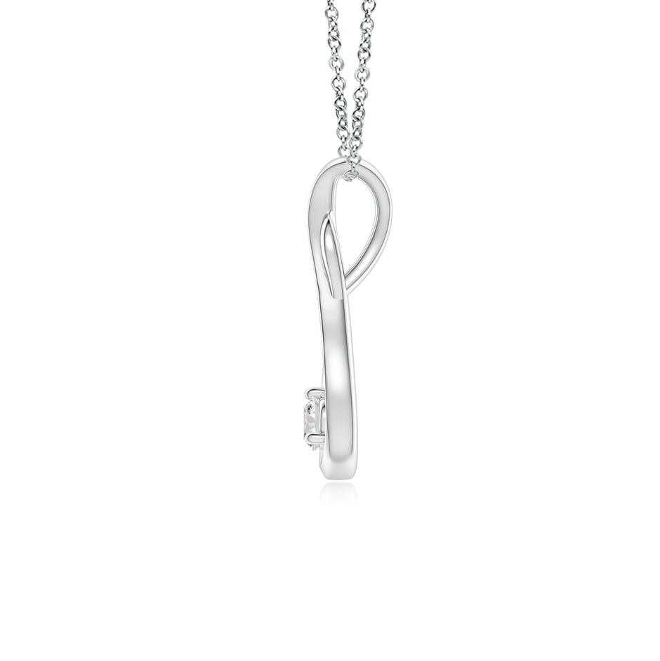 2.5mm IJI1I2 Infinity Twist Diamond Solitaire Pendant in P950 Platinum side 199