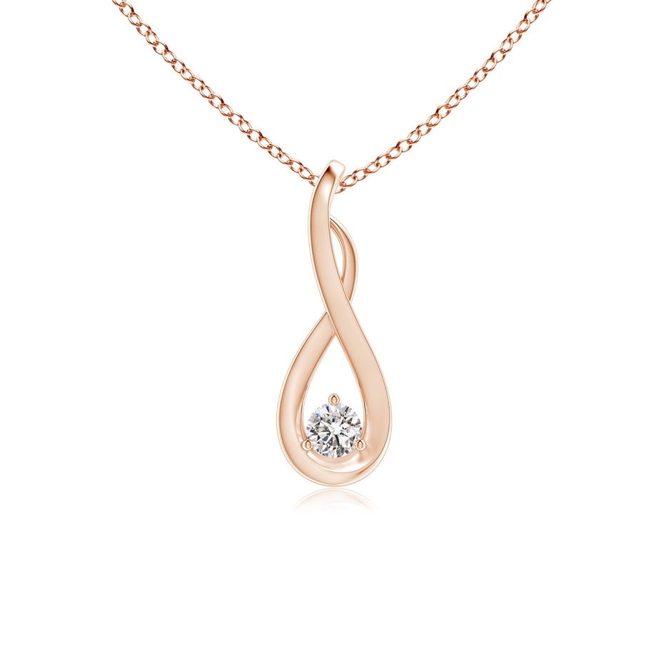 2.5mm IJI1I2 Infinity Twist Diamond Solitaire Pendant in Rose Gold 