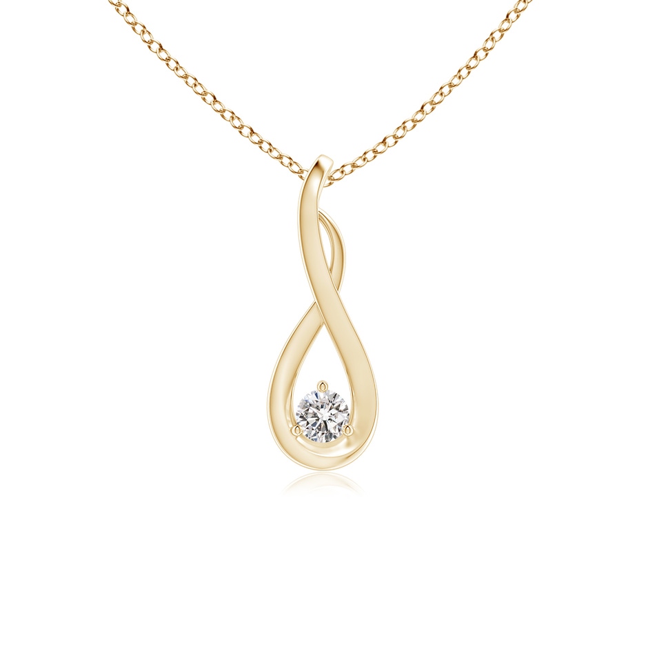 2.5mm IJI1I2 Infinity Twist Diamond Solitaire Pendant in Yellow Gold 