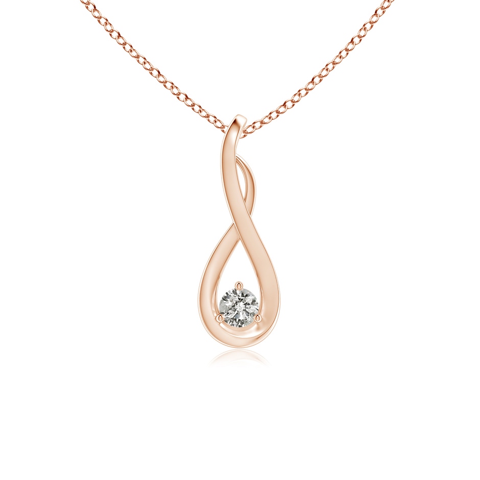 2.5mm KI3 Infinity Twist Diamond Solitaire Pendant in 9K Rose Gold 