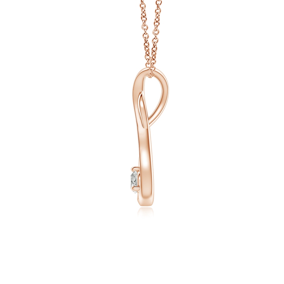 2.5mm KI3 Infinity Twist Diamond Solitaire Pendant in 9K Rose Gold side 199