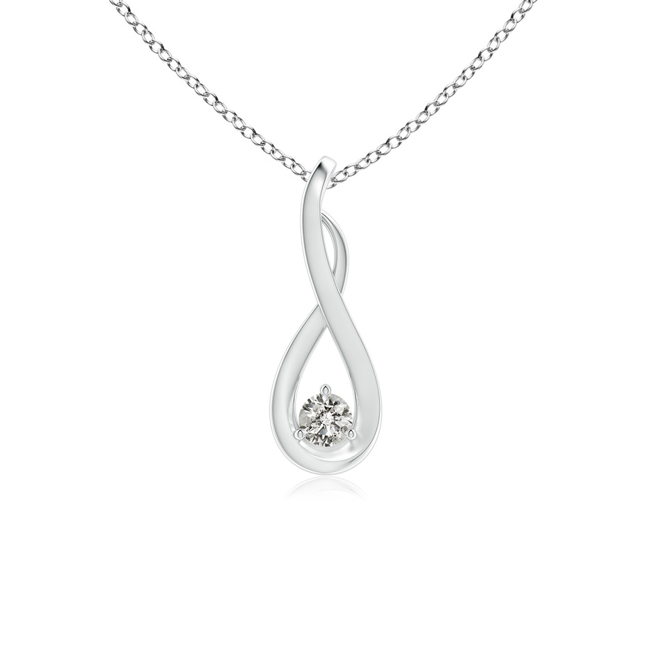 2.5mm KI3 Infinity Twist Diamond Solitaire Pendant in White Gold 
