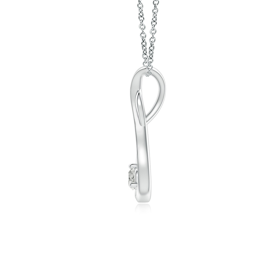 2.5mm KI3 Infinity Twist Diamond Solitaire Pendant in White Gold side 199