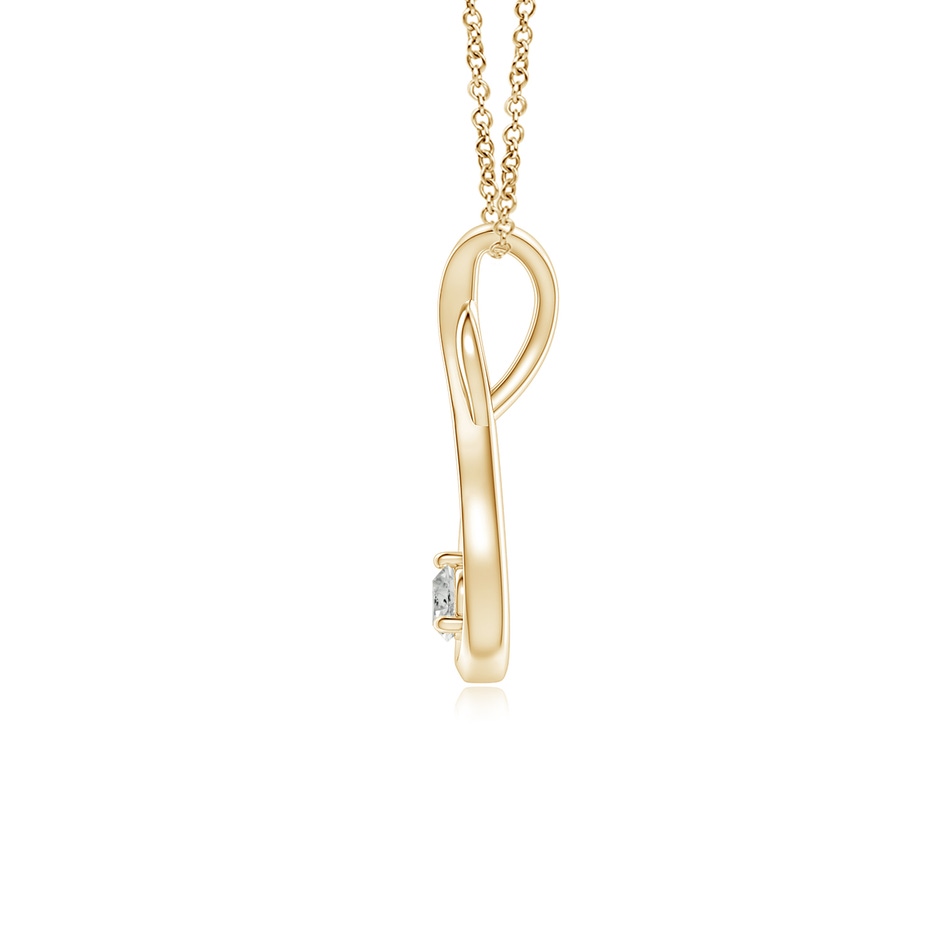 2.5mm KI3 Infinity Twist Diamond Solitaire Pendant in Yellow Gold side 199