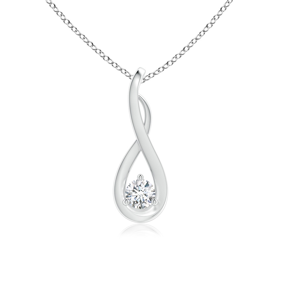 3.2mm GVS2 Infinity Twist Diamond Solitaire Pendant in White Gold 