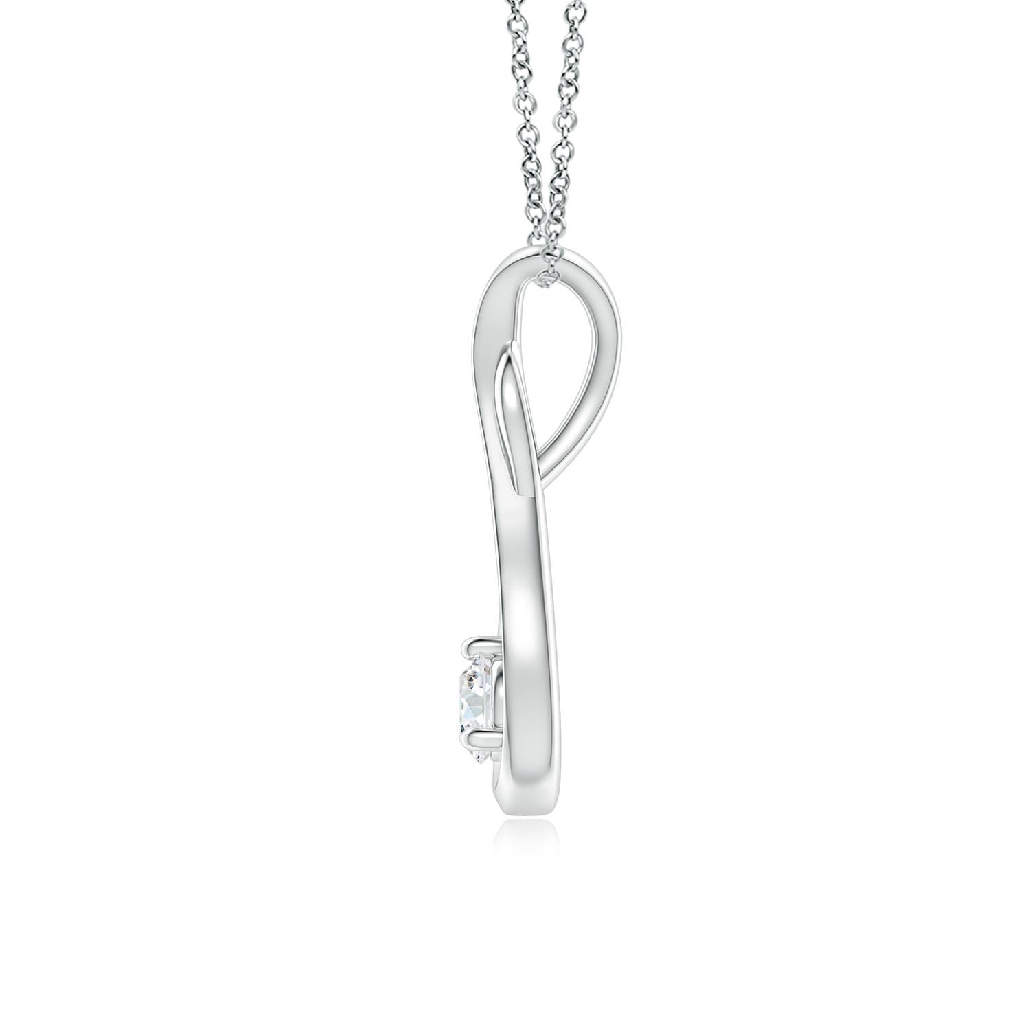 3.2mm GVS2 Infinity Twist Diamond Solitaire Pendant in White Gold