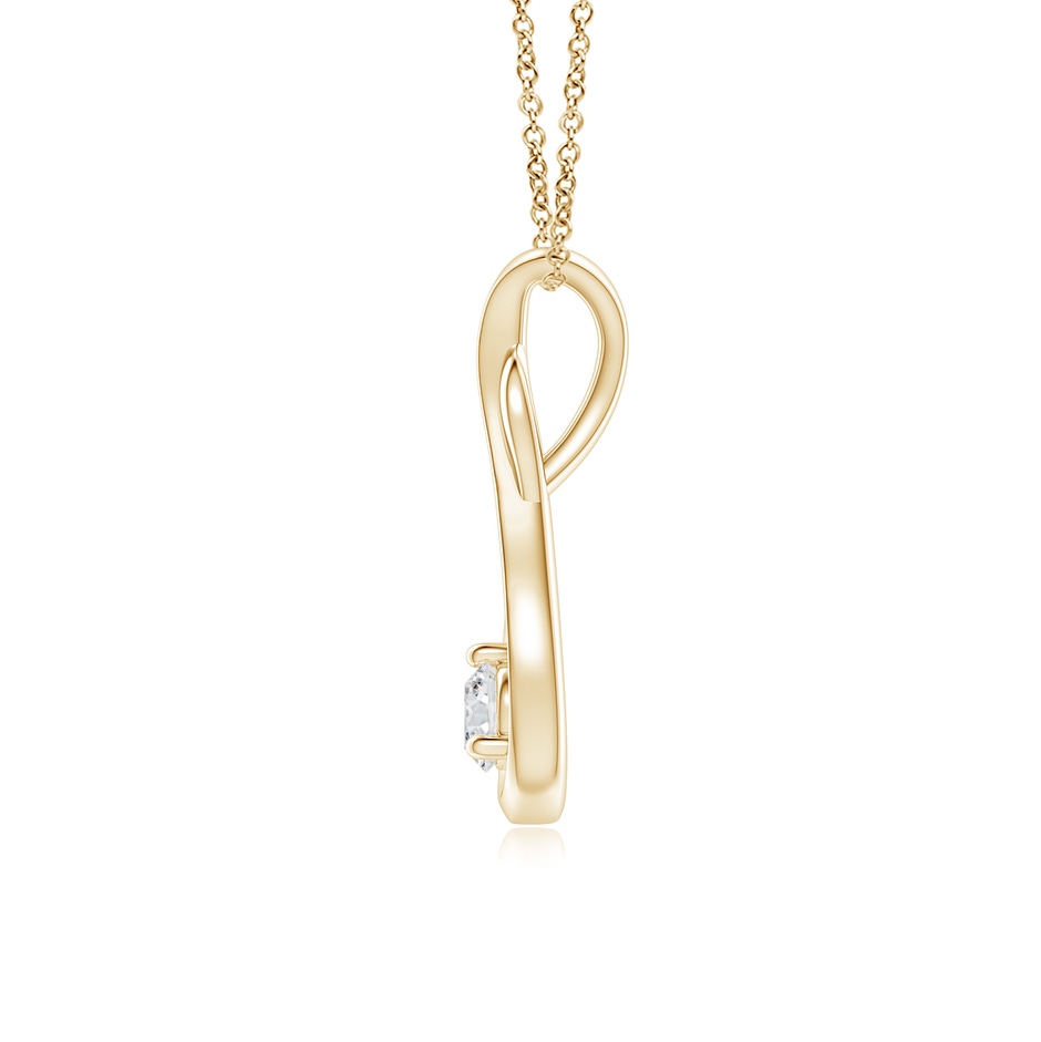 3.2mm HSI2 Infinity Twist Diamond Solitaire Pendant in Yellow Gold side 199
