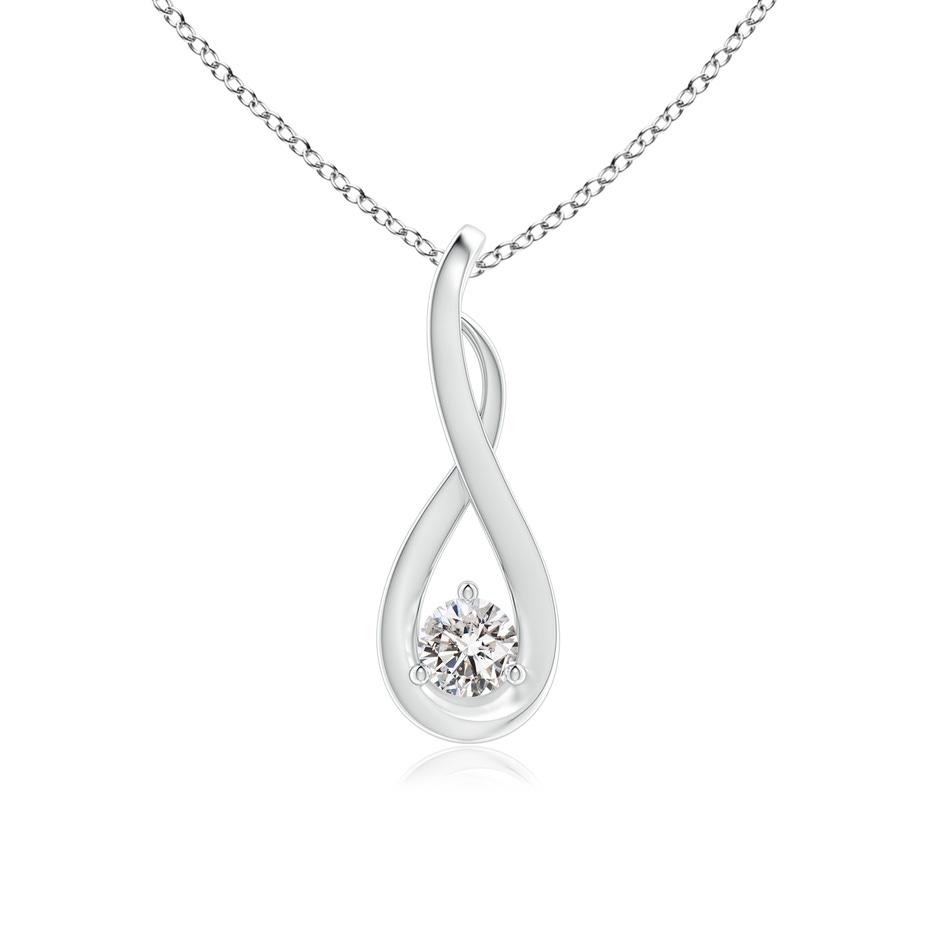3.2mm IJI1I2 Infinity Twist Diamond Solitaire Pendant in White Gold 