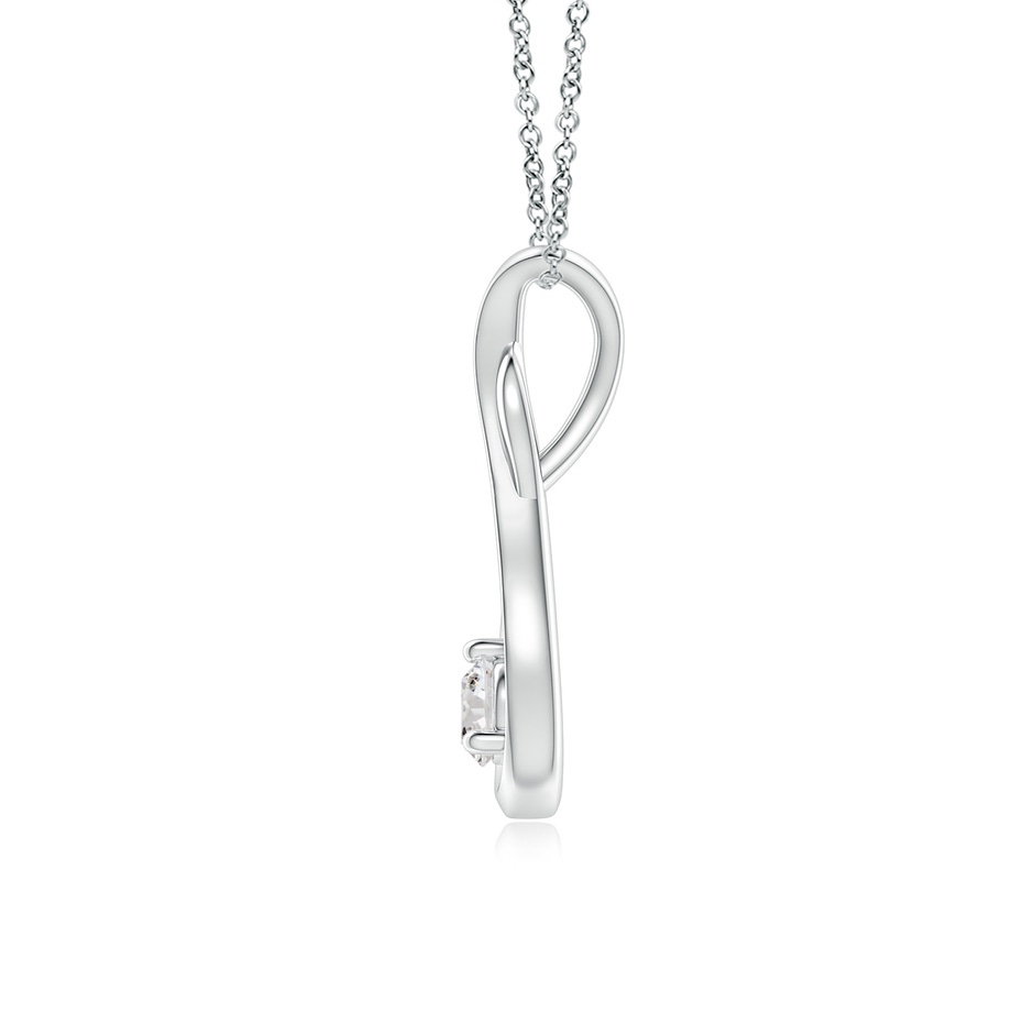 3.2mm IJI1I2 Infinity Twist Diamond Solitaire Pendant in White Gold side 199