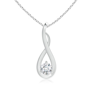 3.8mm GVS2 Infinity Twist Diamond Solitaire Pendant in P950 Platinum