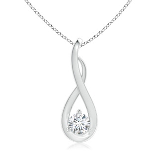 4.1mm GVS2 Infinity Twist Diamond Solitaire Pendant in P950 Platinum