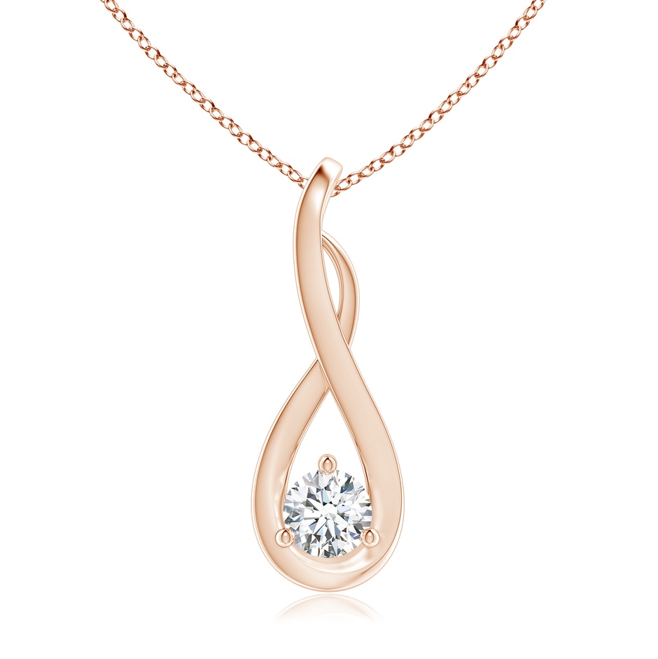 4.1mm GVS2 Infinity Twist Diamond Solitaire Pendant in Rose Gold 