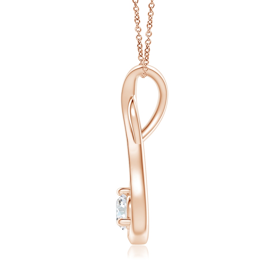 4.1mm GVS2 Infinity Twist Diamond Solitaire Pendant in Rose Gold side 199