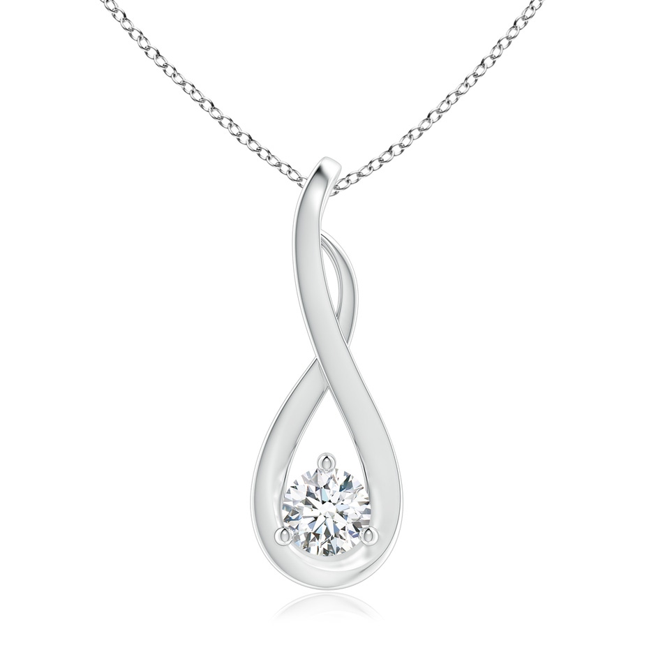 4.1mm GVS2 Infinity Twist Diamond Solitaire Pendant in White Gold 