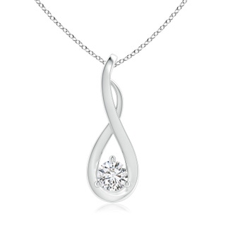 4.1mm HSI2 Infinity Twist Diamond Solitaire Pendant in 18K White Gold