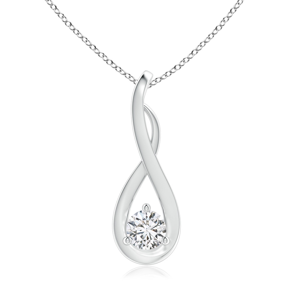 4.1mm HSI2 Infinity Twist Diamond Solitaire Pendant in P950 Platinum 