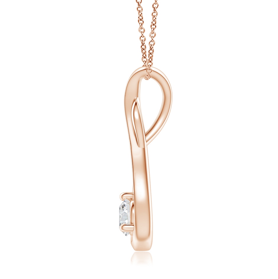 4.1mm HSI2 Infinity Twist Diamond Solitaire Pendant in Rose Gold side 199