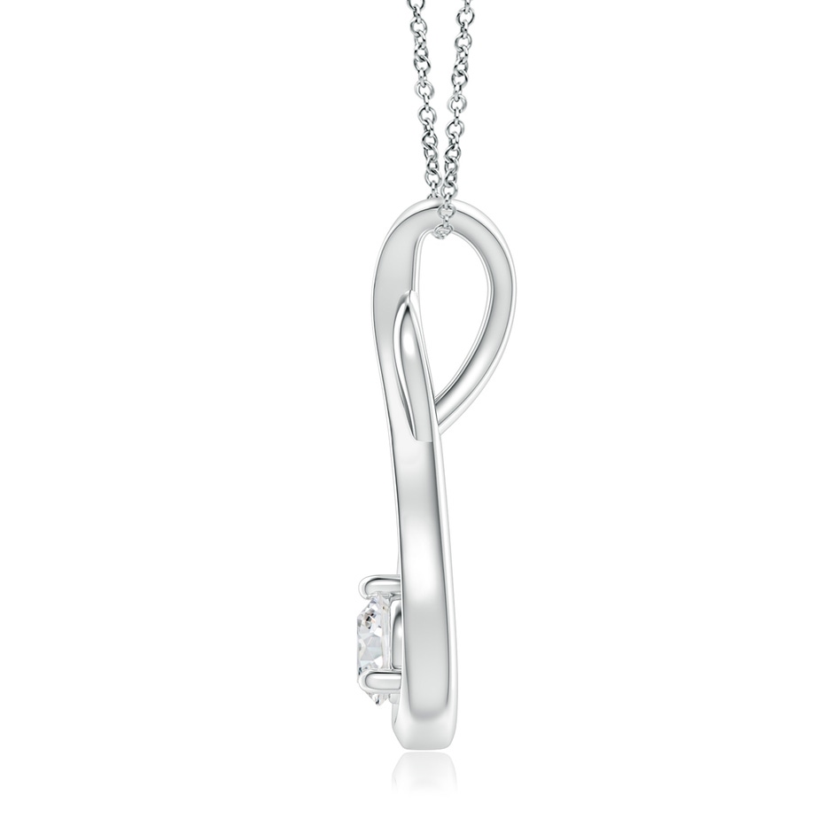 4.1mm HSI2 Infinity Twist Diamond Solitaire Pendant in White Gold side 199