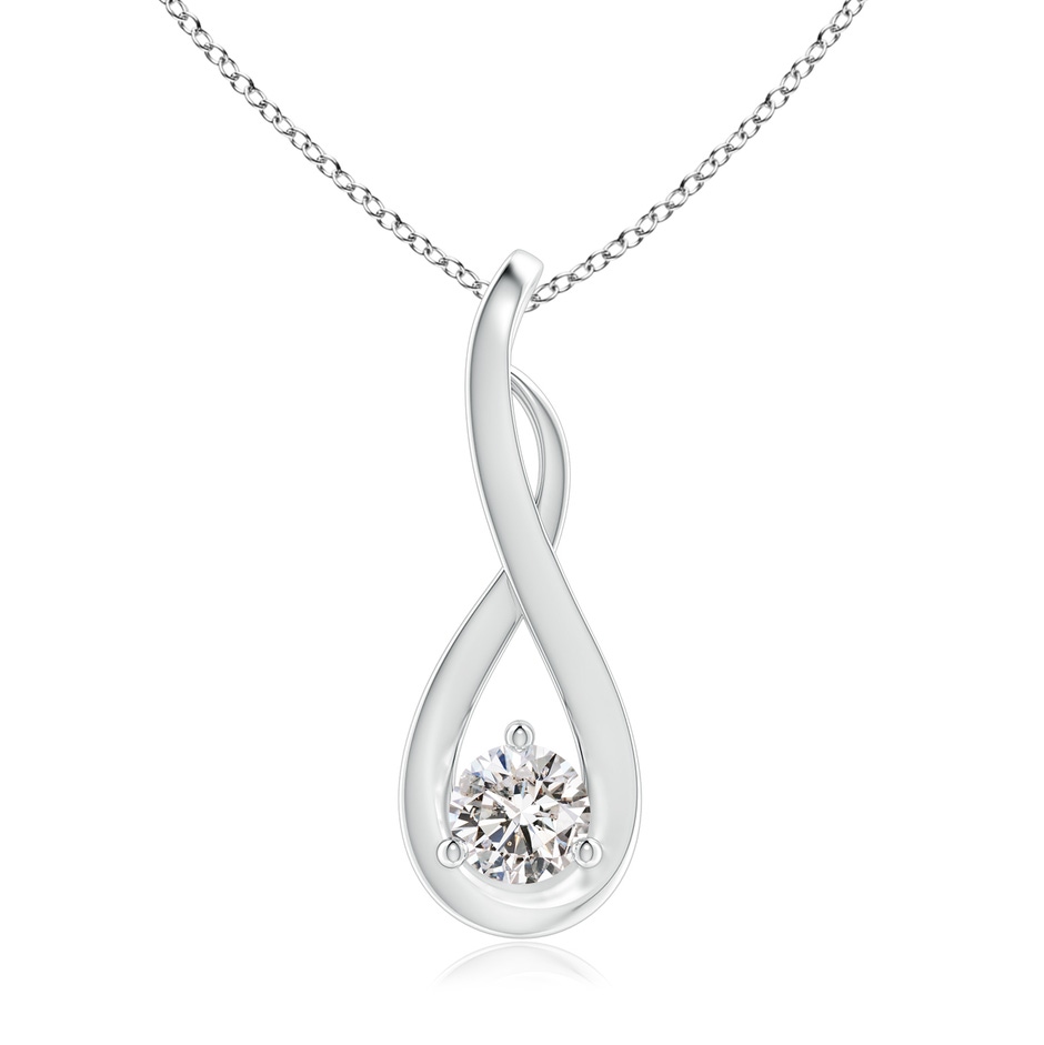 4.1mm IJI1I2 Infinity Twist Diamond Solitaire Pendant in White Gold 