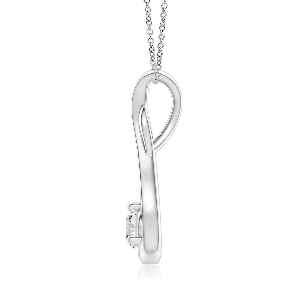 4.1mm IJI1I2 Infinity Twist Diamond Solitaire Pendant in White Gold side 199