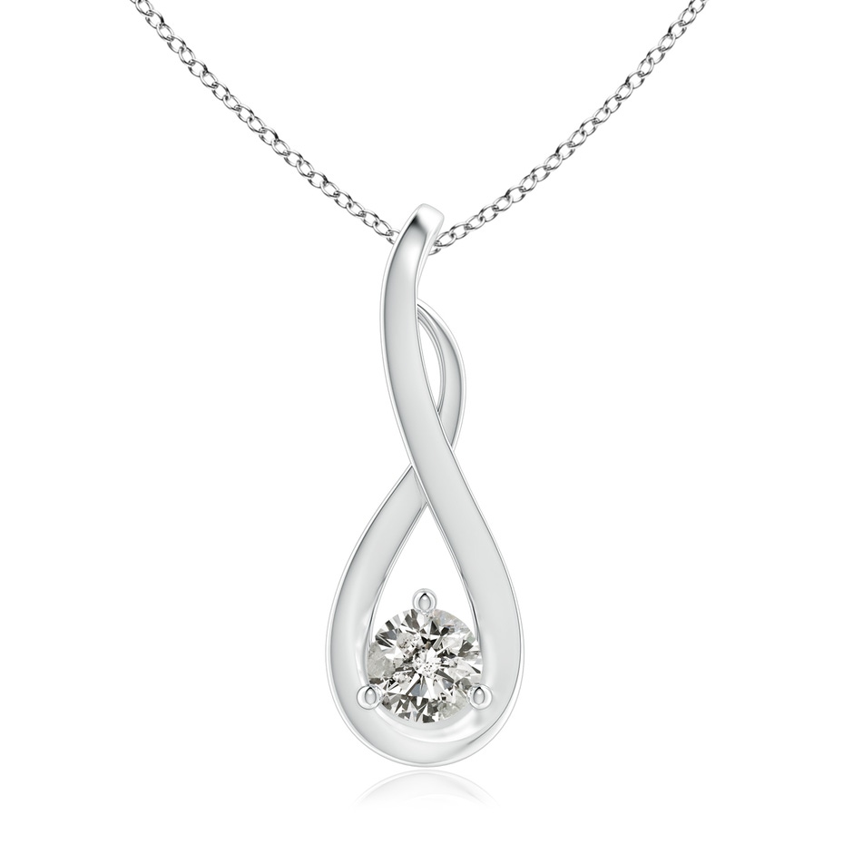 4.1mm KI3 Infinity Twist Diamond Solitaire Pendant in White Gold 