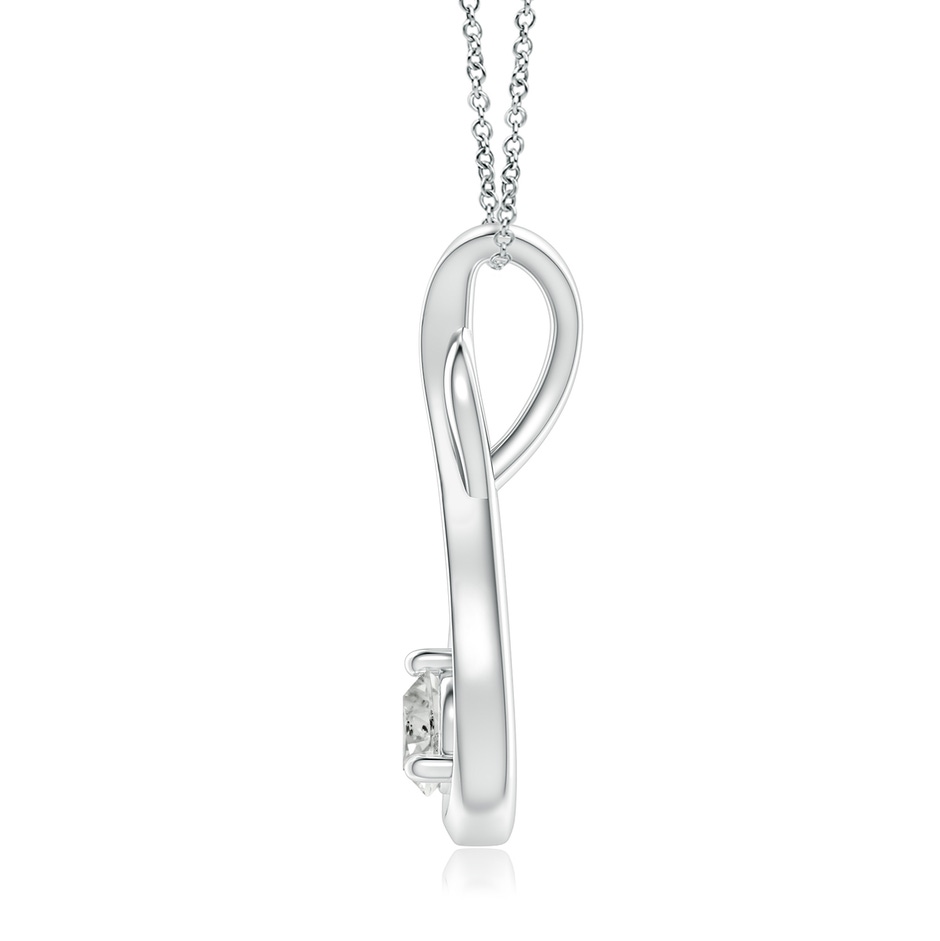 4.1mm KI3 Infinity Twist Diamond Solitaire Pendant in White Gold side 199