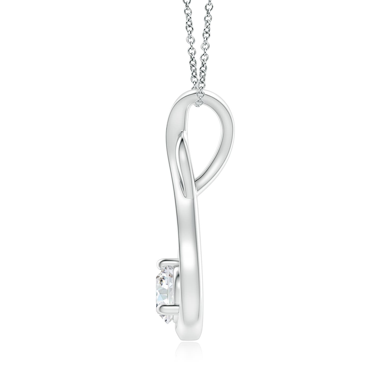 5.1mm GVS2 Infinity Twist Diamond Solitaire Pendant in 18K White Gold