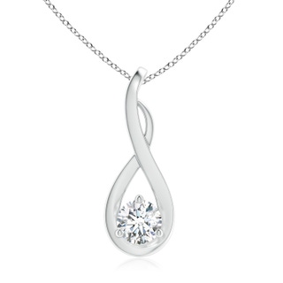 5.1mm GVS2 Infinity Twist Diamond Solitaire Pendant in P950 Platinum