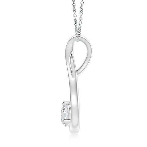 5.1mm HSI2 Infinity Twist Diamond Solitaire Pendant in 18K White Gold