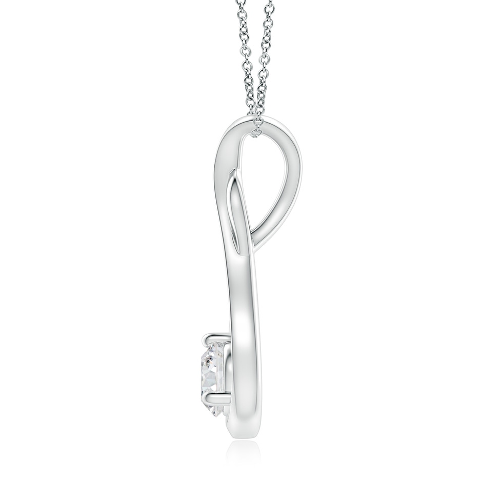 5.1mm HSI2 Infinity Twist Diamond Solitaire Pendant in White Gold side 199