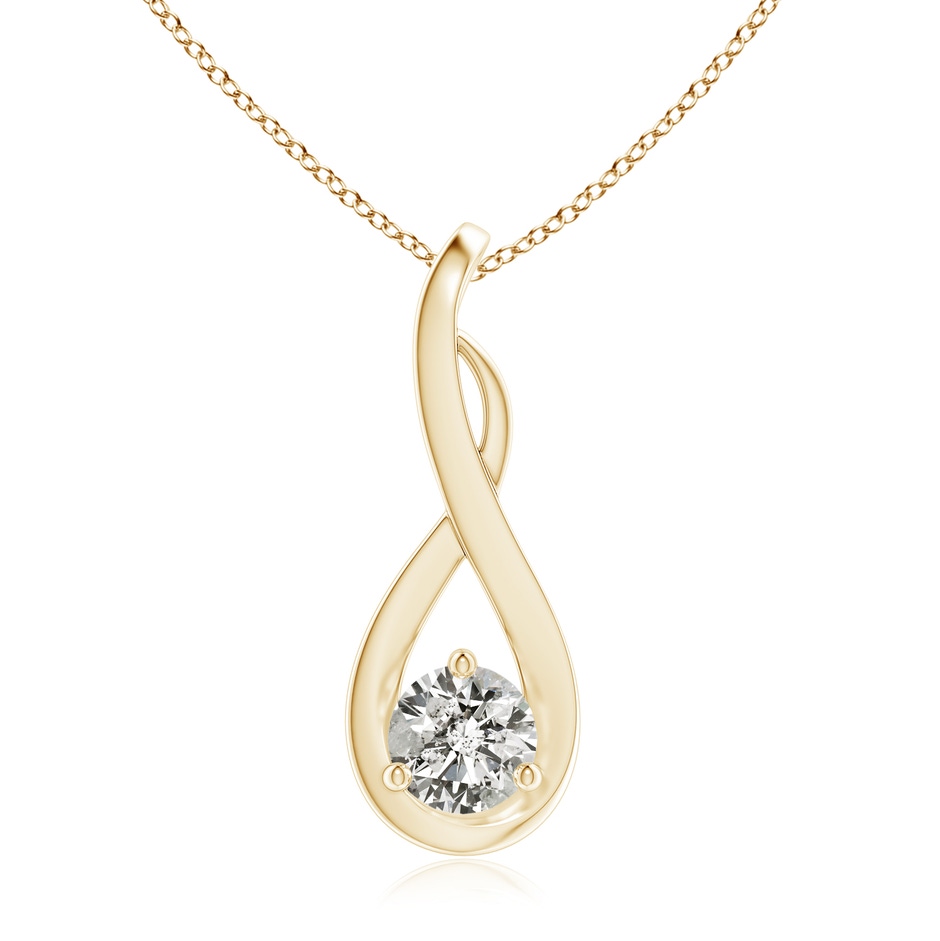 5.1mm KI3 Infinity Twist Diamond Solitaire Pendant in Yellow Gold 