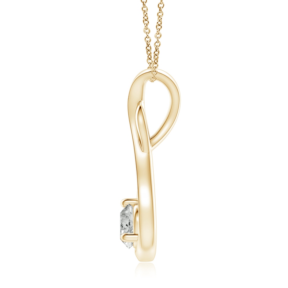 5.1mm KI3 Infinity Twist Diamond Solitaire Pendant in Yellow Gold side 199