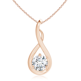 6.4mm GVS2 Infinity Twist Diamond Solitaire Pendant in 9K Rose Gold
