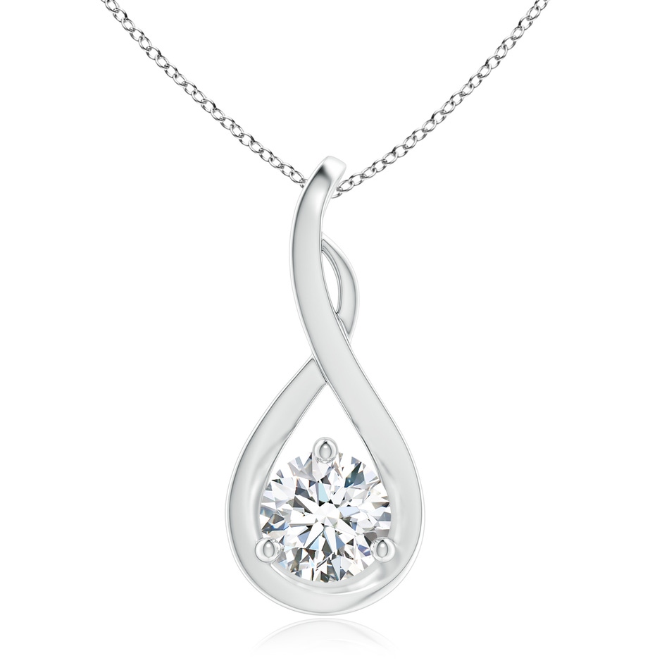 6.4mm GVS2 Infinity Twist Diamond Solitaire Pendant in White Gold 