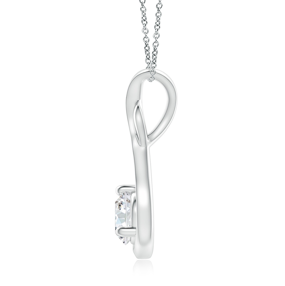6.4mm GVS2 Infinity Twist Diamond Solitaire Pendant in White Gold side 199
