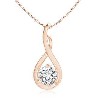 6.4mm HSI2 Infinity Twist Diamond Solitaire Pendant in 9K Rose Gold