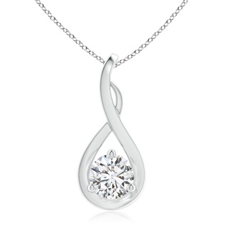 6.4mm HSI2 Infinity Twist Diamond Solitaire Pendant in P950 Platinum