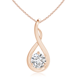 6.4mm HSI2 Infinity Twist Diamond Solitaire Pendant in Rose Gold