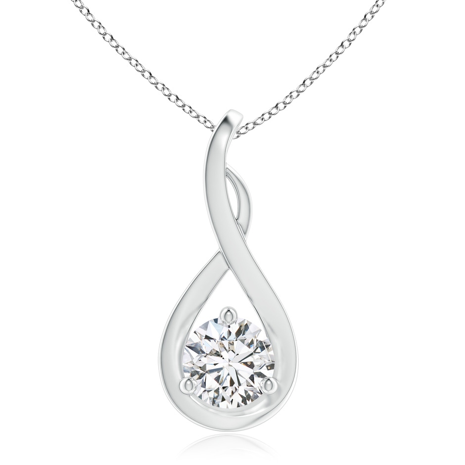 6.4mm HSI2 Infinity Twist Diamond Solitaire Pendant in White Gold 